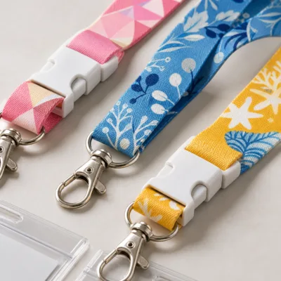 Detalhe de cores, estampados e fechos das fitas sortidas