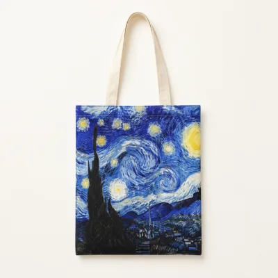 Mala tote de lona com estampa Starry Night