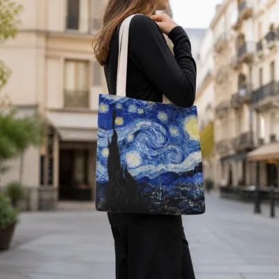 Mala tote Starry Night usada ao ombro