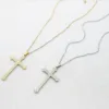 Crystal Cross Necklace in Gold or Silver | 84741, 84741