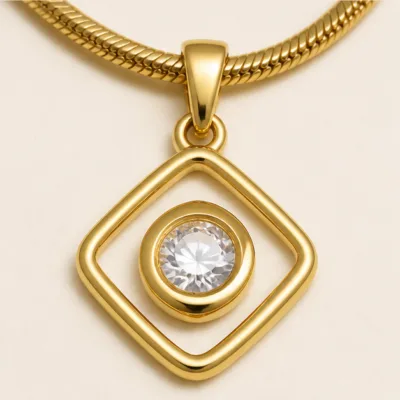 Close view of double diamond pendant 84836-02