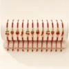 Conjunto completo de 12 pulseiras vermelhas com frutos e malaguetas