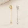 Brincos Ear Cuff Triplo com Corrente | Dourado ou Prateado — Dourado