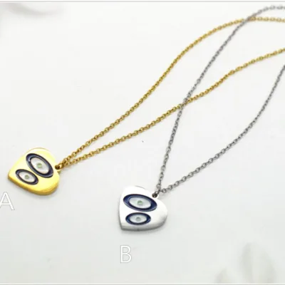 Double-Eye Heart Necklace in Gold or Silver | 85130-03, 85130-03