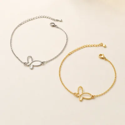Pulseira em Aço com Borboleta — Prateado
