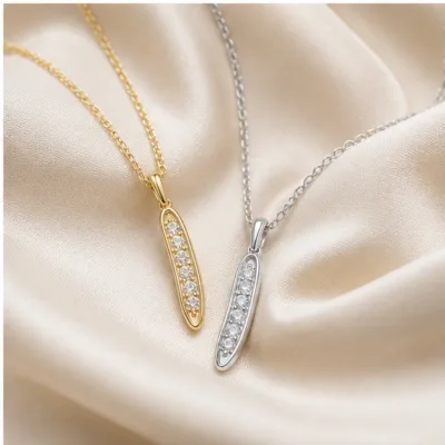 Crystal bar necklaces on cream fabric 85212-02
