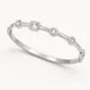 Bracelete prateado Modelo B com cristais transparentes