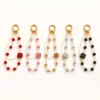 Pulseiras para telemóvel com zircónia em cinco cores e argolas douradas
