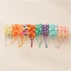 Conjunto completo de 24 pulseiras de cordão com flores tropicais coloridas