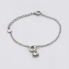 Silver interlocking rings heart bracelet 85390-2