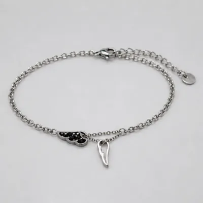 Silver twin wing bracelet 85390-3