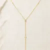 Colar Dourado Y com Cruz Delicada, 85478-1