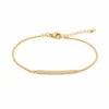 Pulseira Dourada em Aço com Barra de Strass — Dourado