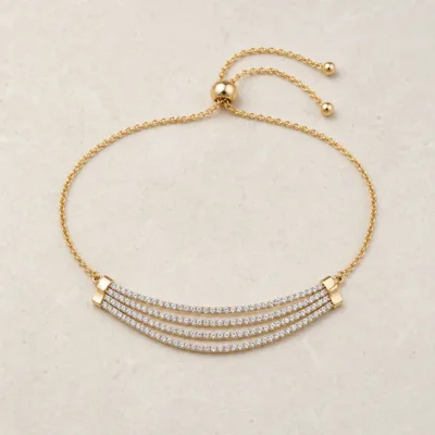 Pulseira dourada quádrupla 85480-3 vista de cima