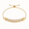 Pulseira Dourada Quádrupla com Strass — Dourado