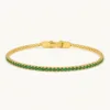 Pulseira Dourada com Cristais Verdes — Dourado e verde