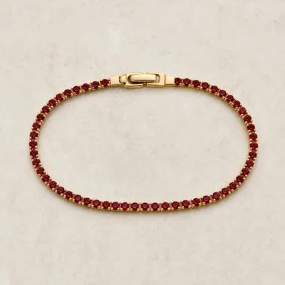 Pulseira dourada e vermelha 85481-6 vista de cima