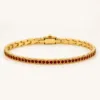 Pulseira Dourada com Cristais Vermelhos — Dourado e vermelho