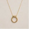 Colar Dourado com Pendente de Anel Duplo — Modelo A