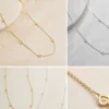 Colar em Aço com Corações Vazados — Dourado