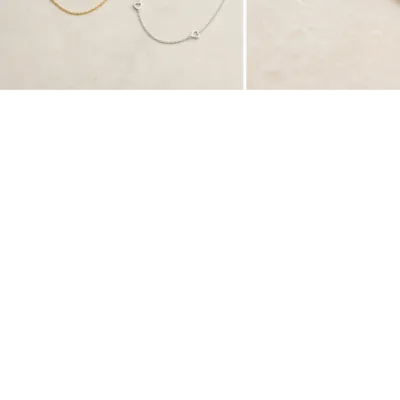 Gold and silver open-heart station necklaces 85544