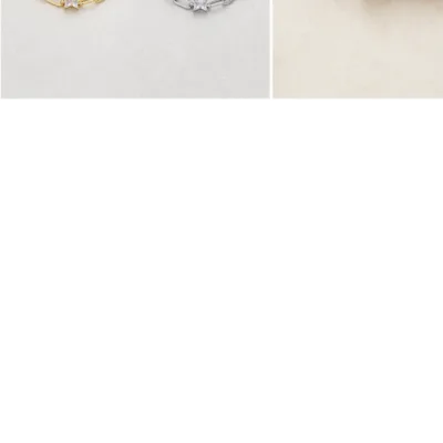 Gold and silver paperclip bracelets with crystal bow 85545-1