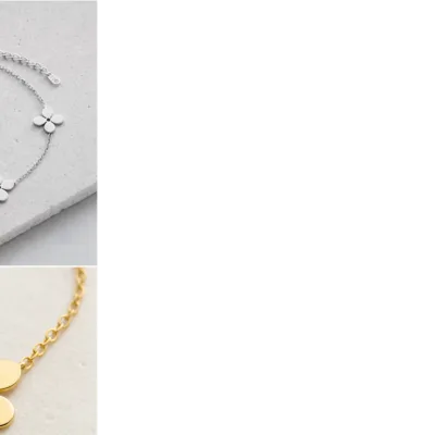 Pulseira em Aço com Flores de Quatro Pétalas — Prateado