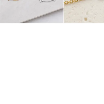 Gold and silver four-petal flower bracelets 85546-2