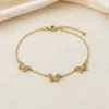 Pulseira Borboletas em Aço Inoxidável — A — Dourado