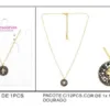 Gold Black Crystal Cross Medallion Necklace | K1902-010-2, K1902-010-2