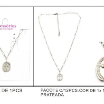 Natural Steel Cross Medallion Necklace | K1902-011-1, K1902-011-1