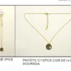 Gold Medallion Necklace in Stainless Steel | K2003-004-5, K2003-004-5