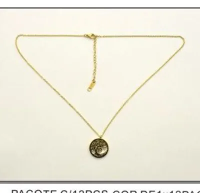 Gold Medallion Necklace in Stainless Steel | K2003-004-5, K2003-004-5