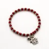 Pulseira vermelha de cristais 21 mm com pendente de presente
