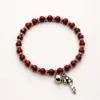 Pulseira vermelha de cristais 23 mm com pendente de sapato