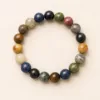 Pulseira multicolor de pedra natural com contas de 10 mm