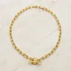 Colar Dourado de Elos com Fecho Toggle, K2150-006-1