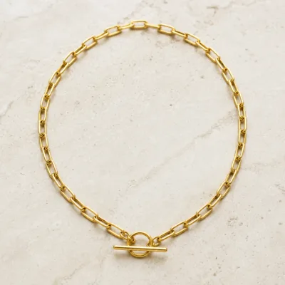 Colar Dourado de Elos com Fecho Toggle, K2150-006-1