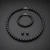 Conjunto preto de pérolas